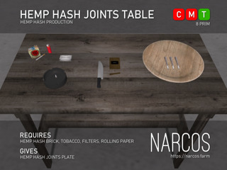 [Narcos] Hemp Hash Joints Table